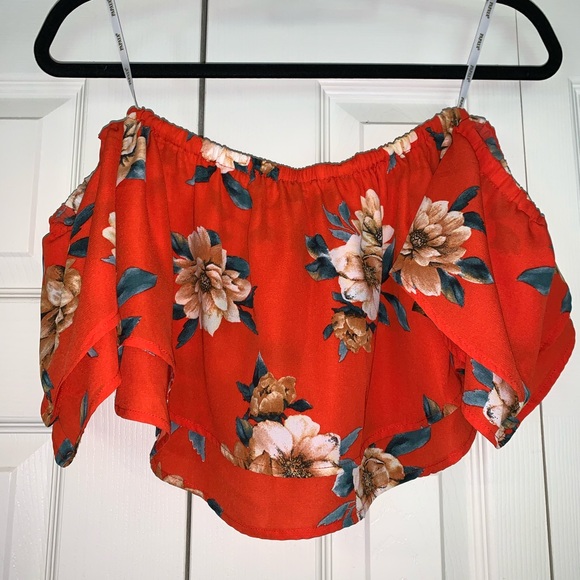 Papaya off the shoulder crop top - Picture 2 of 2